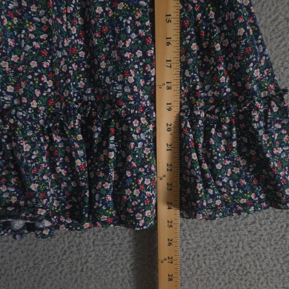Polo Ralph Lauren Dress Girls M(8-10) Floral Smocked Cotton Jersey Ruffle Tier